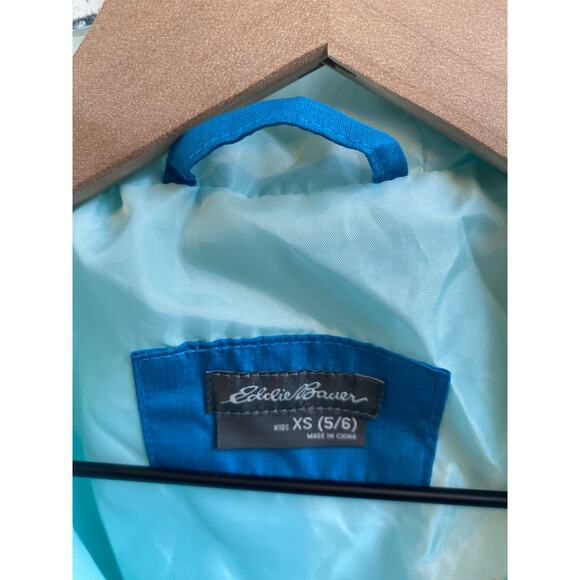 Eddie Bauer Jacket Girl Zip Front Windbreaker with attached Hood Blue XS - Picture 9 of 12